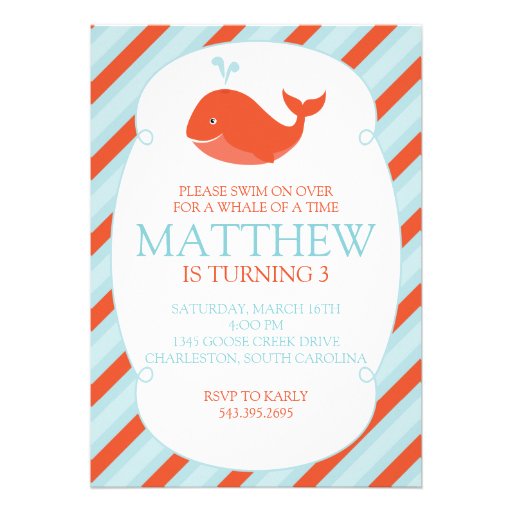 Whale of a Party Invitation