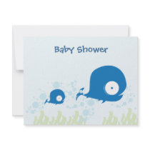 Whale Organic Planet Baby Shower Invitaitons Invites