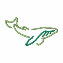 Whale Outline embroidered shirts