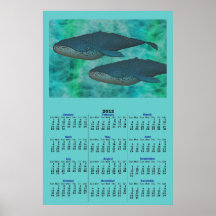 WHALE PAIR 2012 Calendar Poster