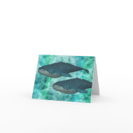 WHALE PAIR Note Card card