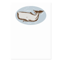 Whale Retro Woodcut Business Card Template