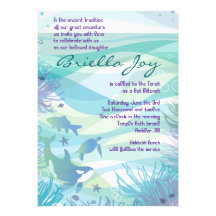 Whale & Sea Life Bat Bar Mitzvah Invitation