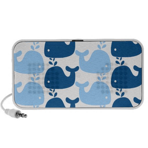 Whale Silhouette Print Doodle Travel Speakers