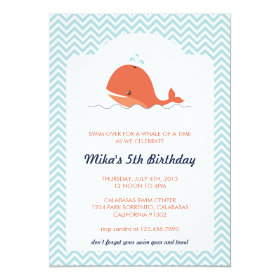 Whale Swim Summer Birthday Party Invitation 5