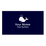 Whale symbol navy blue custom business cards