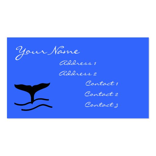 Whale Tail Business Cards (front side)