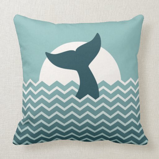 Whale Tail Throw Pillow
