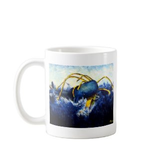 Whale vs Colossal Squid Original Fine Art Painting mug