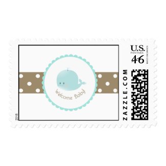 Whale Welcome Baby Shower Postage
