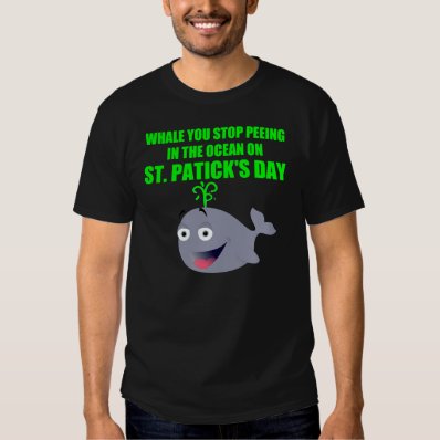 Whale With Green Waterspout on St. Patrick&#39;s Day Tees