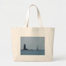 Whaleback Light and Sailboat Tote Bag