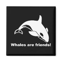 Whales Are Friends Refrigerator Magnets
