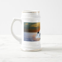 Whales at sunset coffee mug