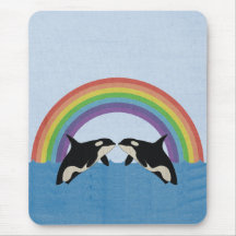 Whales in a Rainbow Mousepad