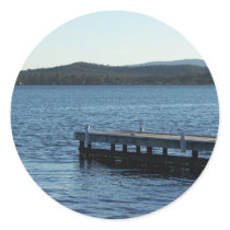 Wharf On The Side Of Beautiful Lake. Stickers