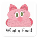 What a Hoot - Pink Owl stickers