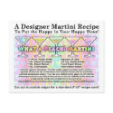 What a Peach! Spring Martini Recipe Card Postcard by TheMartiniDiva