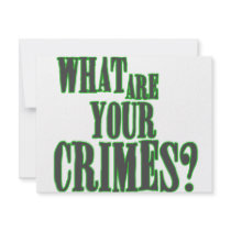 What Are Your Crimes? Custom Invitations