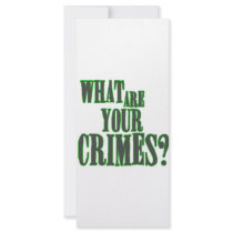 What Are Your Crimes? Customized Rack Card