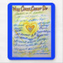 What Cancer Cannot Do Blue & Gold Text Mousepad