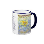 What Cancer Cannot Do Blue & Gold Text Mug or Cup mugs