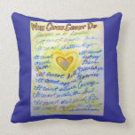 What Cancer Cannot Do Blue & Gold Throw Pillow What Cancer Cannot Do Blue & Gold Throw Pillow