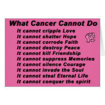 what cancer cannot do greeting card
