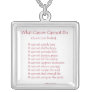 What Cancer Cannot Do Necklace Jewelry