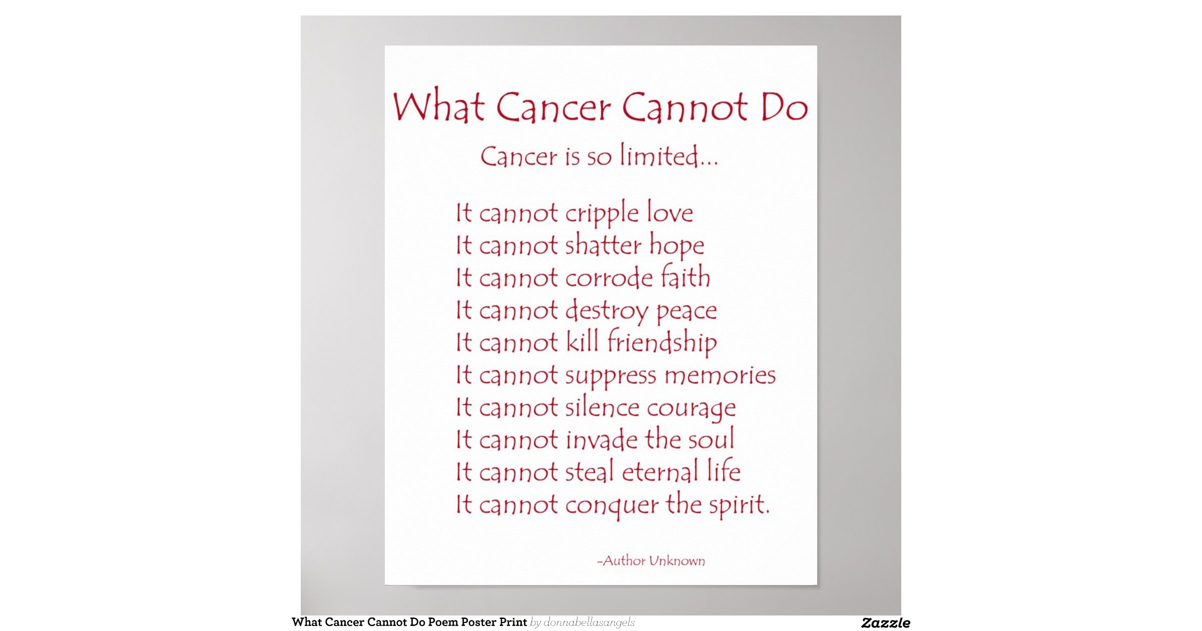 what_cancer_cannot_do_poem_poster_print ...
