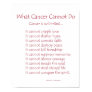 What Cancer Cannot Do Poem Poster Print