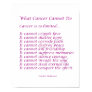 What Cancer Cannot Do Poem Poster Print