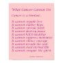 What Cancer Cannot Do Poem Poster Print