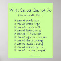 What Cancer Cannot Do Poem Poster Print