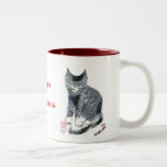 What Candy Cane? asks tiger kitten, Sumi-e Coffee Mugs