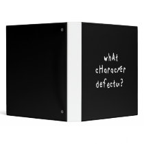 What Character Defects? Binder