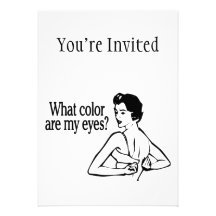 What Color Are My Eyes Retro Personalized Invitations