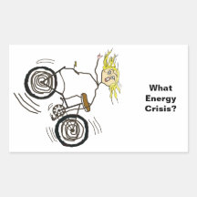 What Energy Crisis? Ride a Bike! Rectangle Sticker