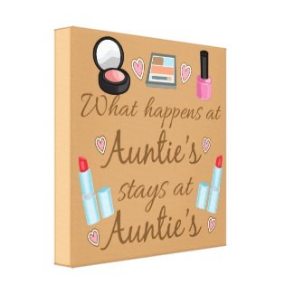 What happens at Auntie's Stretched Canvas Print