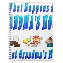 What Happens At Grandmas House Blue Spiral Note Book