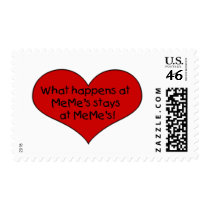 What happens at MeMe's stays postage