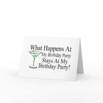 What Happens At My Birthday Party Stays At My Birt Card