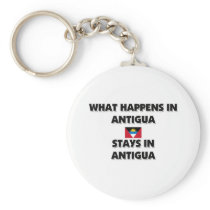 What Happens In ANTIGUA Stays There Keychains