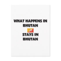 What Happens In BHUTAN Stays There postcards