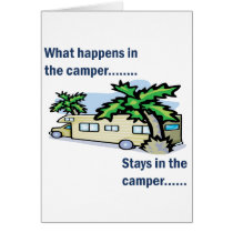 What happens in the camper, stays in the camper cards