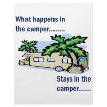 What happens in the camper, stays in the camper letterhead