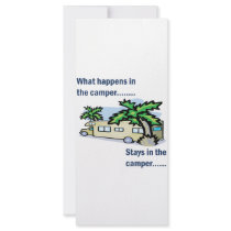 What happens in the camper, stays in the camper rack cards