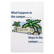 What happens in the camper, stays in the camper custom stationery