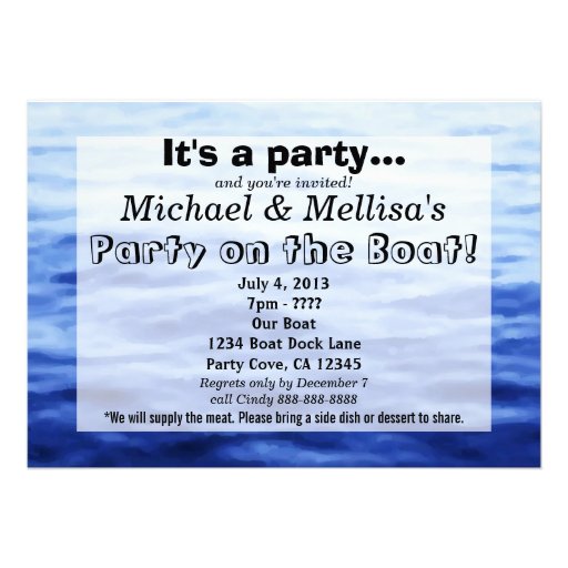 What Happens on the boat - Funny boating Personalized Invitation