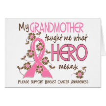 What Hero Means Breast Cancer Grandmother Cards